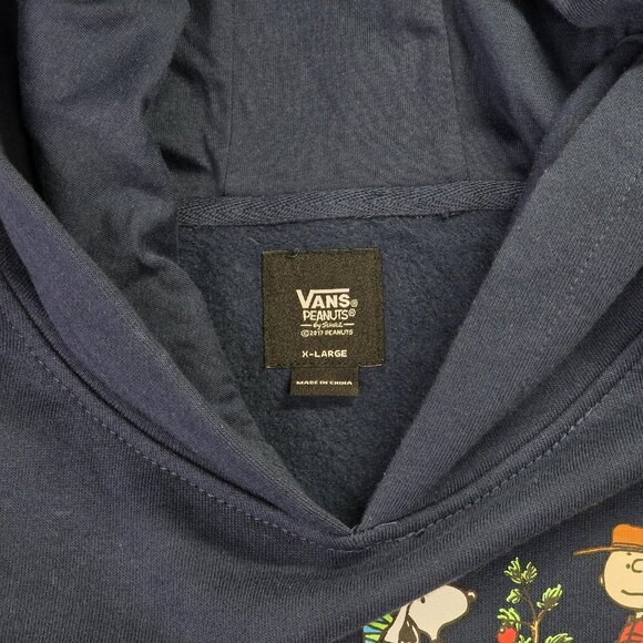 Vans x Peanuts Hoodie Womens XL Unisex Blue Snoopy Charlie Brown Christmas NEW - Picture 4 of 11